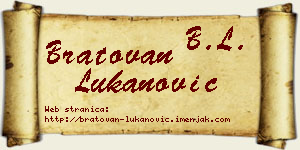 Bratovan Lukanović vizit kartica
